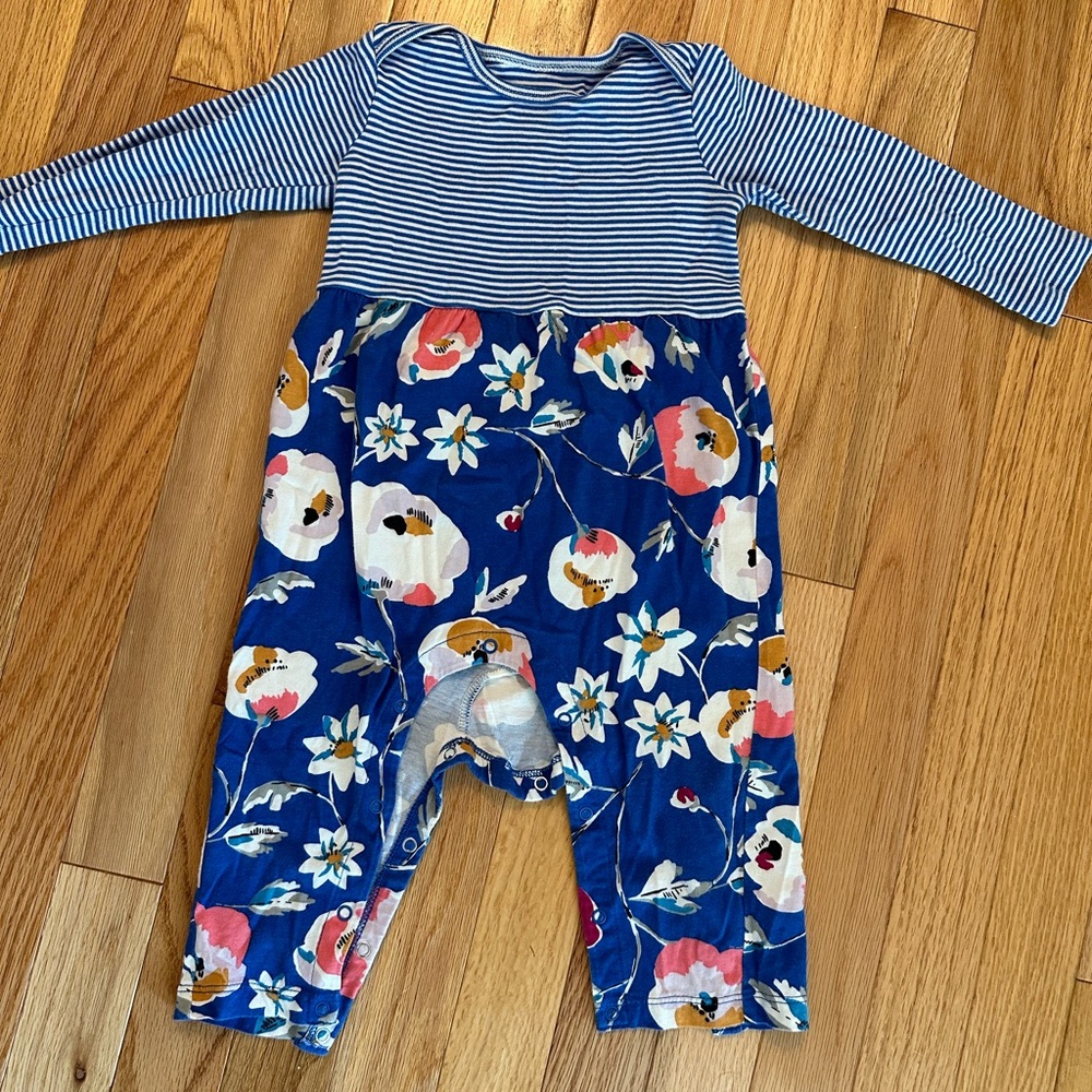 Floral and Striped One Piece - 9-12 months